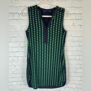 ava Shift Kate mini Dress Woman’s XS Navy & Green‎ Lucky Charm Clover business